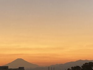 夕焼け富士山
